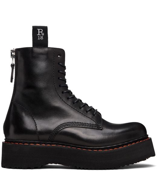 R13 Black Single Stack Boots