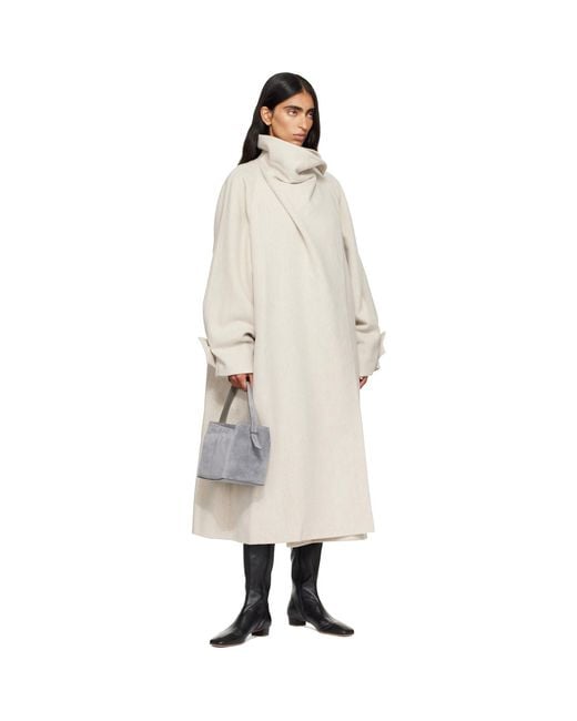 LE17SEPTEMBRE Natural Cowl Neck Handmade Long Coat