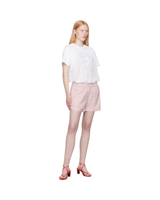 Stella McCartney Pink Striped Elasticated Shorts