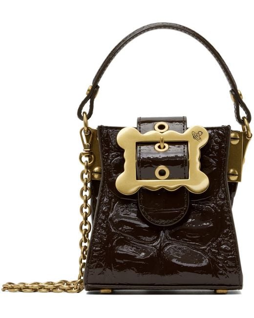 Vivienne Westwood ミニ クロスバッグ Vivienne Westwood Mini Round Croc Embossed Crossbody Bag