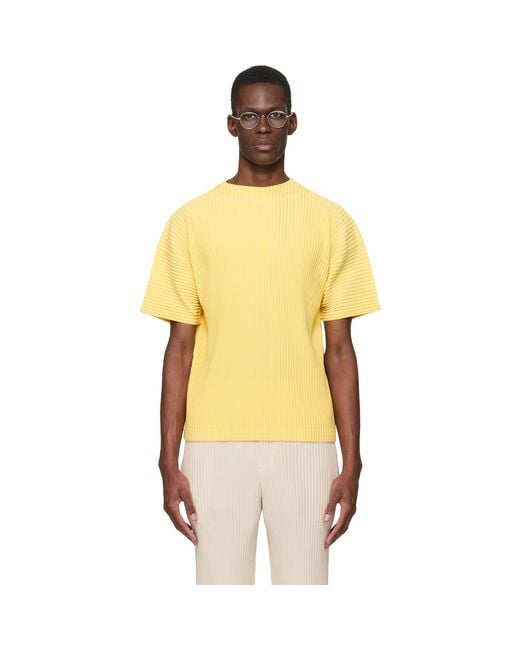 Homme Plissé Issey Miyake Yellow Monthly Colors March T-Shirt for men