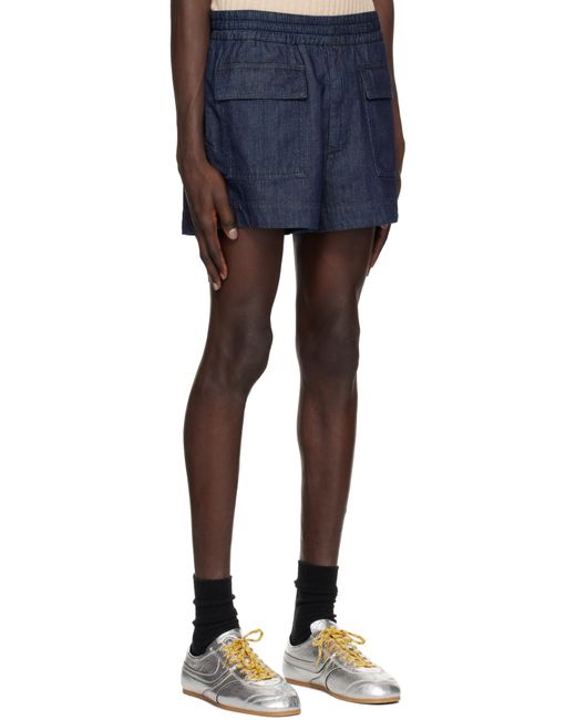 Short Bleu Marine En Denim À Cordon Coulissant Dries Van Noten pour homme en coloris Blue