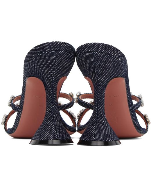 AMINA MUADDI Black Indigo Lily 95 Heeled Sandals