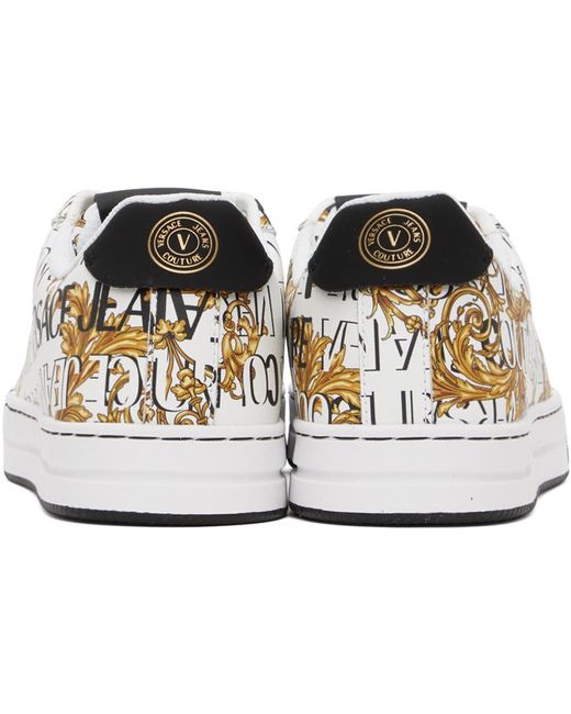 Versace Black White & Gold Court 88 Sneakers for men
