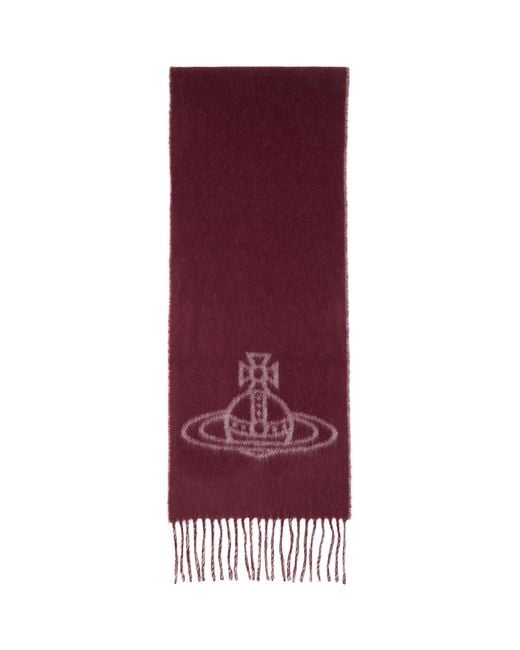 Vivienne Westwood Purple Burgundy Double Face Scarf for men