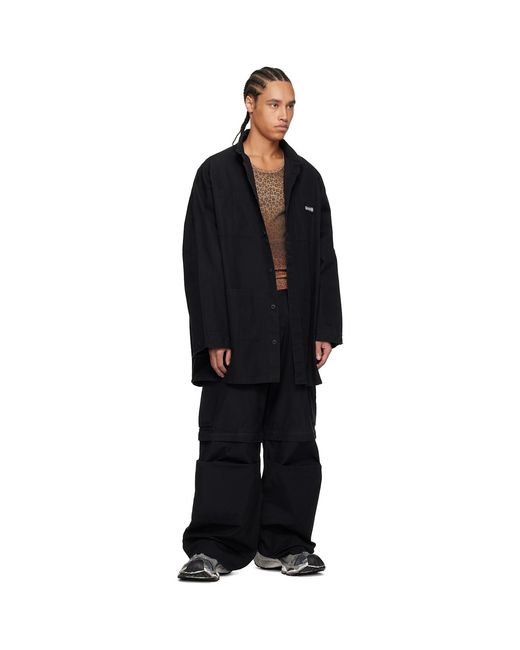 032c Black Intermission Cargo Overshirt for men