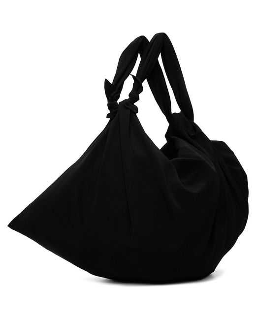 Y's Yohji Yamamoto Black Crepe De Chine Mini Furoshiki Bag