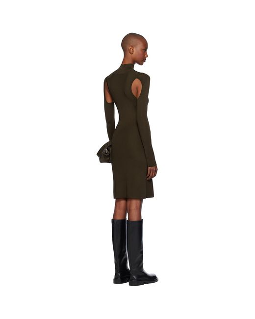 Helmut Lang Black Air Turtleneck Midi Dress