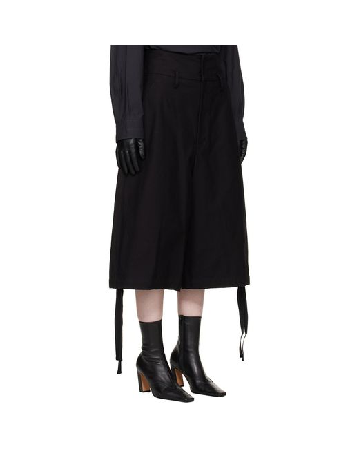 Yohji Yamamoto Black Bermuda Shorts