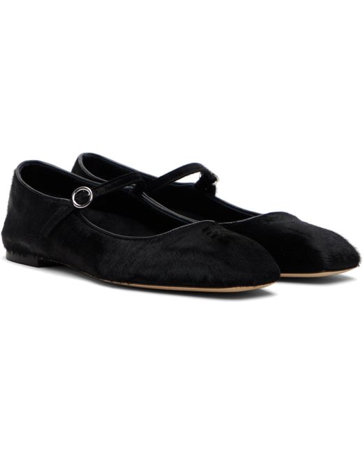 Ballerines De Style Charles Ix Uma Noires En Cuir Avec Poils Aeyde en coloris Black