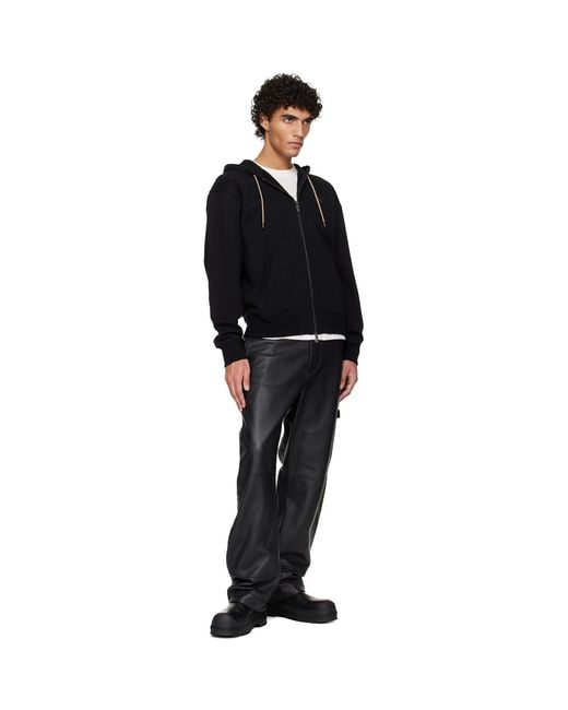 Burberry Black Rory Check Patch Hoodie for men
