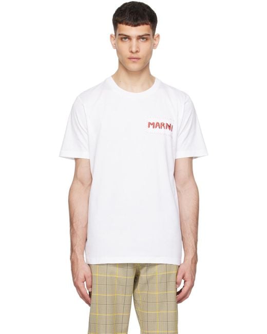 Marni White Patch T-Shirt for men