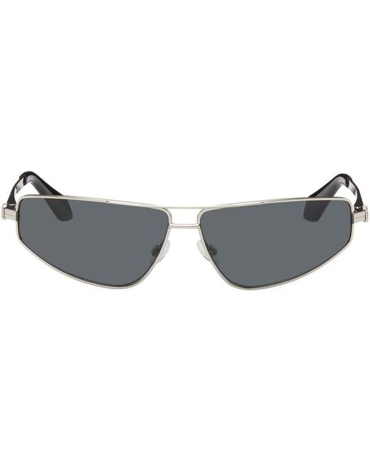 Palm Angels Black Silver & Gray Clavey Sunglasses for men