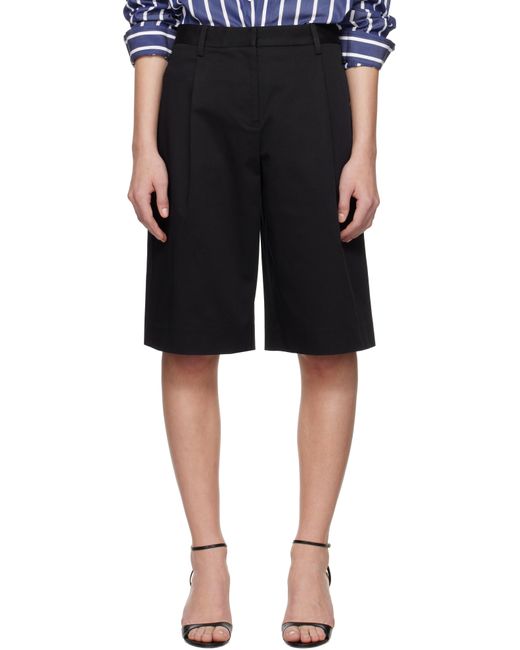 Matteau Black Long Chino Shorts