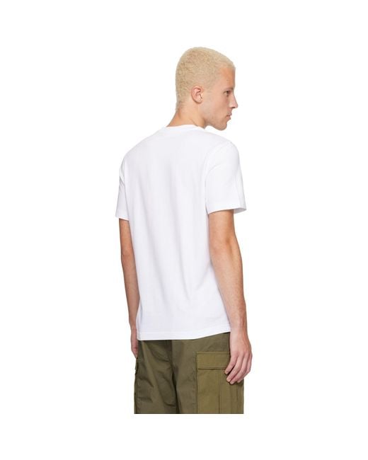 Moncler White Logo Cotton T-Shirt for men