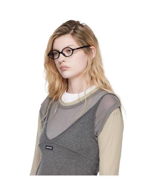 Miu Miu Brown 'Breaking The Rules' Oval Glasses
