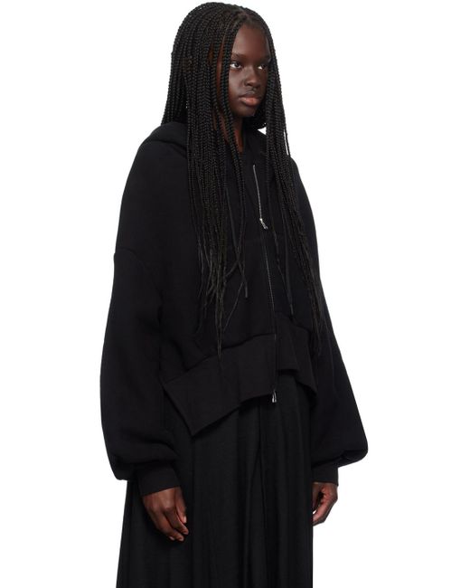 Yohji Yamamoto Black R-unbalance Hoodie