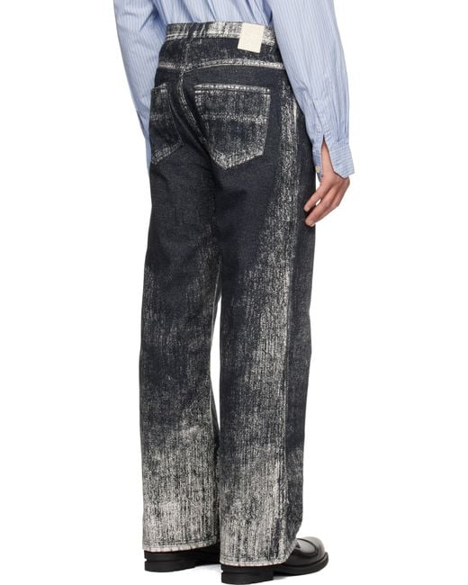 CAMPERLAB Black Paint Print Jeans for men