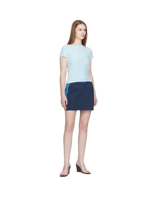 Casablanca Blue Velour Short Sleeve T‑Shirt