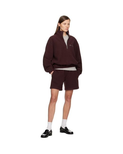 Rier Red Ssense Exclusive Fleece Shorts