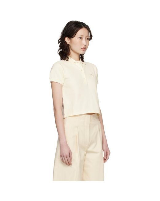 Maison Kitsuné Natural Off- Baby Fox Cropped Polo