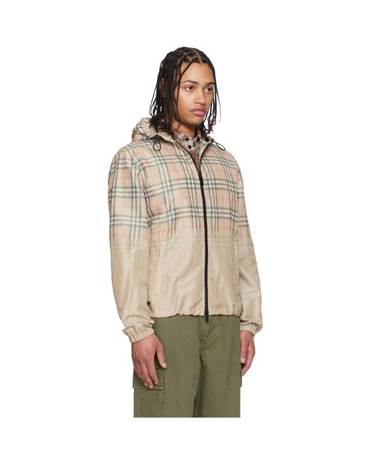 Burberry Natural Gradient Check Hooded Jacket for men