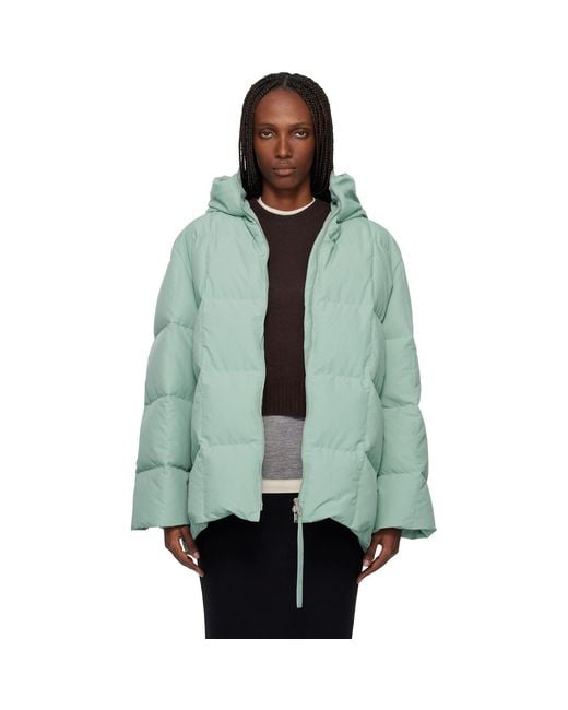 Jil Sander Green Quilted Down Jacket
