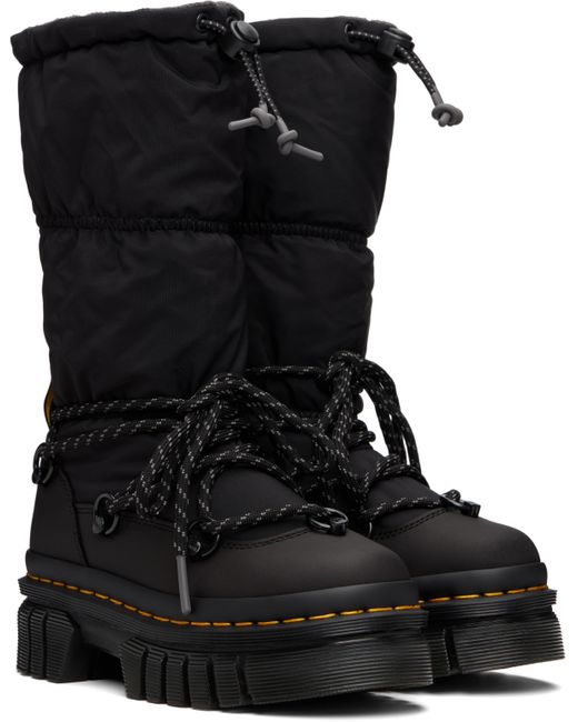 Dr. Martens ブラック Audrick Padded Hi プラットフォーム ブーツ Black