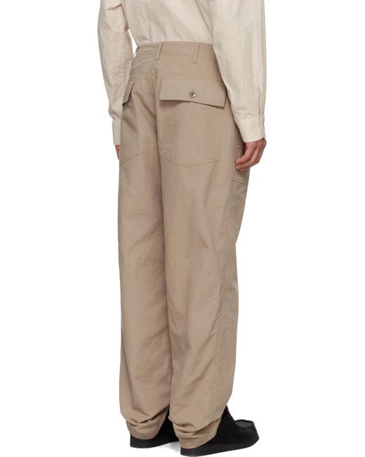 Enginee garments pantalon brun clair à cordon coulissant Engineered Garments pour homme en coloris Natural