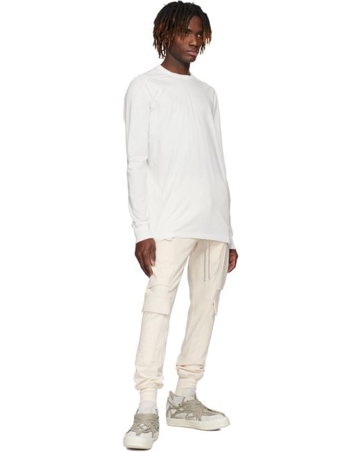 Rick Owens White Off- Hollywood Level Ls T-Shirt for men