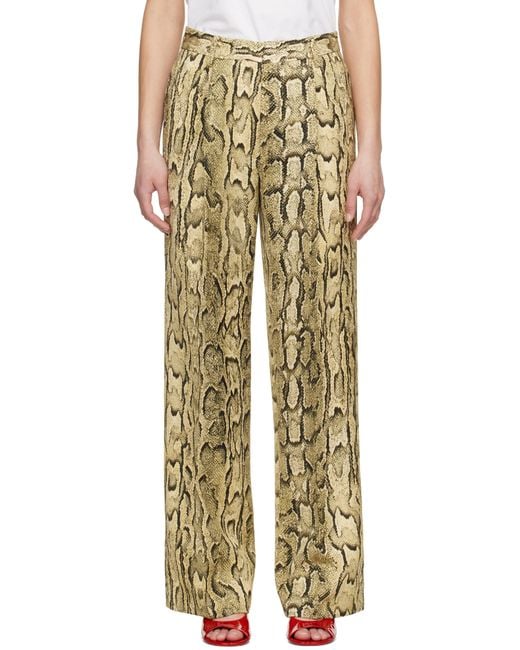 Dries Van Noten ベージュ ジャカード トラウザーズ Multicolor
