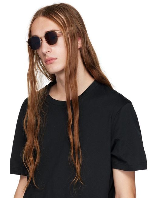 Oliver Peoples Black Gold Rynn Sunglasses for men