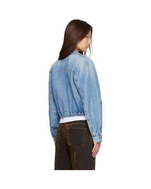 Agolde Blue Dixon Denim Bomber Jacket