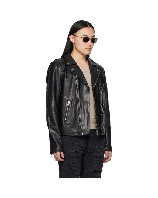Ksubi Black Capitol Leather Jacket for men