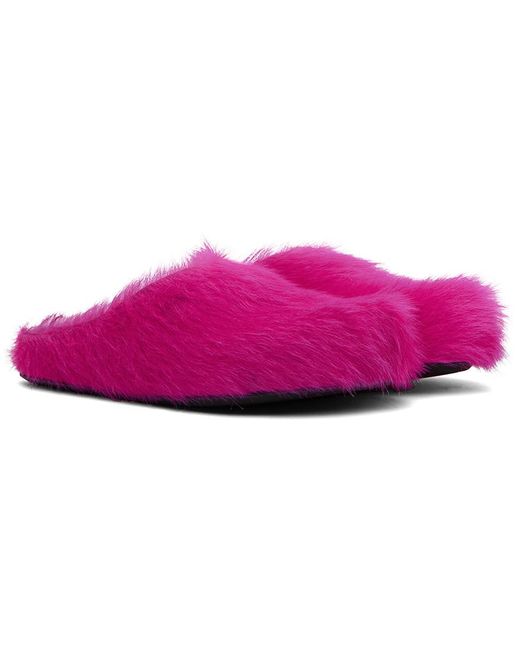 Marni Purple Pink Fussbett Sabot Loafers for men