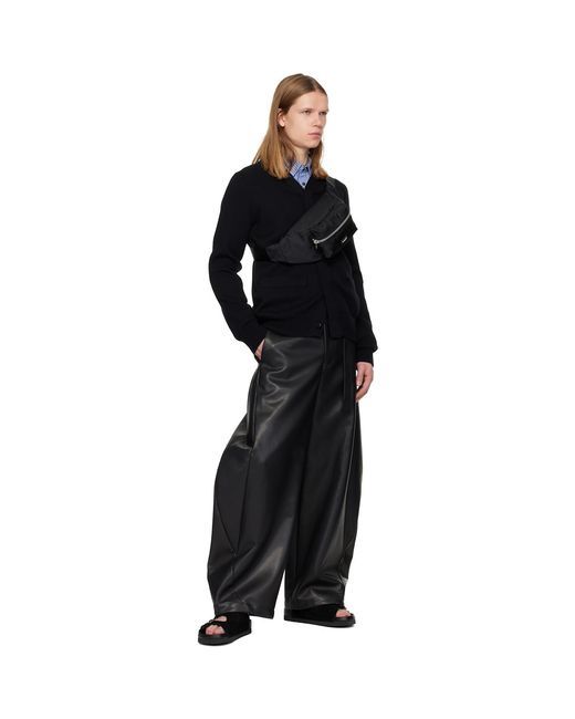 Sacai Black Cotton Cashmere Knit Cardigan for men