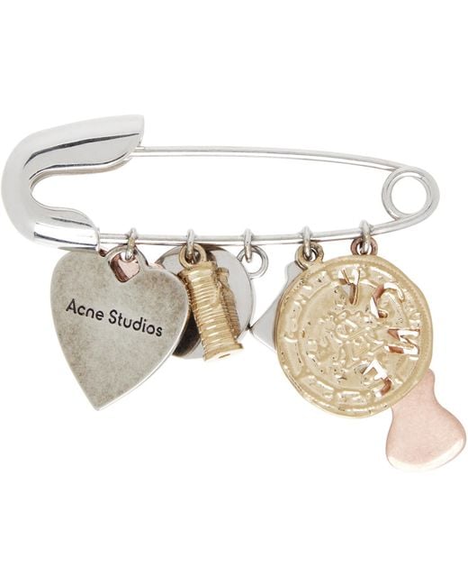 Acne Metallic Charms Brooch for men
