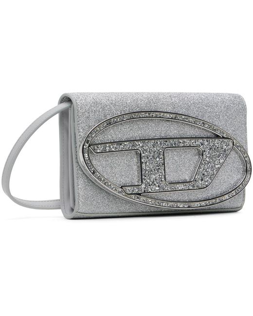 DIESEL Black Silver 1dr Wallet Strap Bag