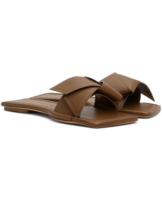 Acne Black Brown Musubi Leather Sandals