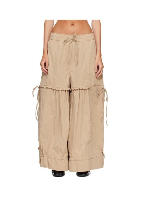 Ganni Natural Washed Cotton Balloon Trousers