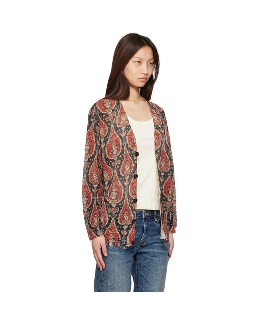 R13 Brown Printed Boyfriend Cardigan