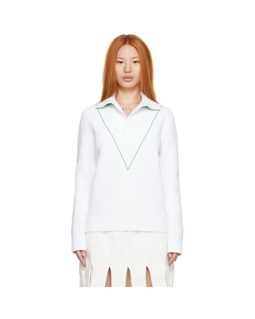 Bottega Veneta White Nylon Sweater