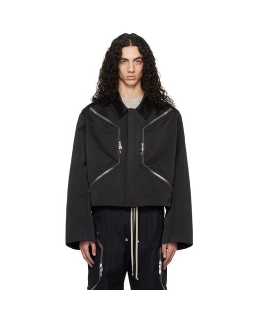 Rick Owens Black Temple Heizer Mac Jacket for men