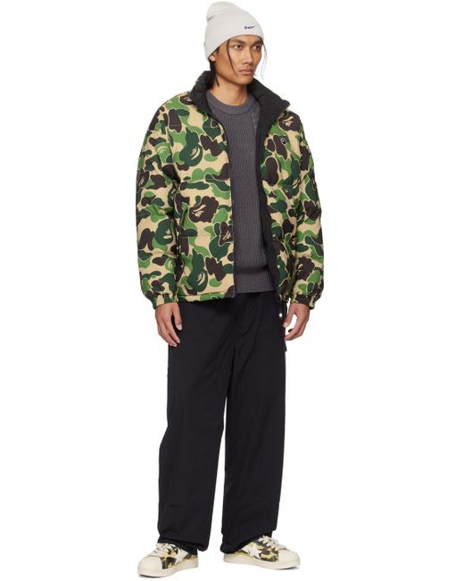 A Bathing Ape Abc Camo Reversible Down Jacket in Green for Men | Lyst