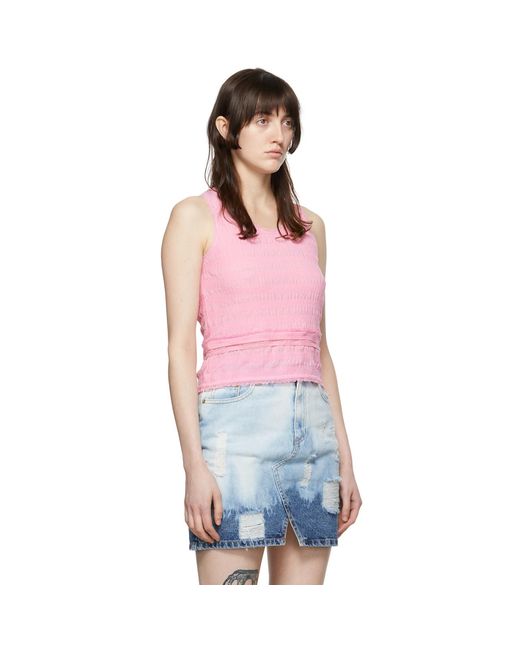 SJYP Pink Polyester Tank Top