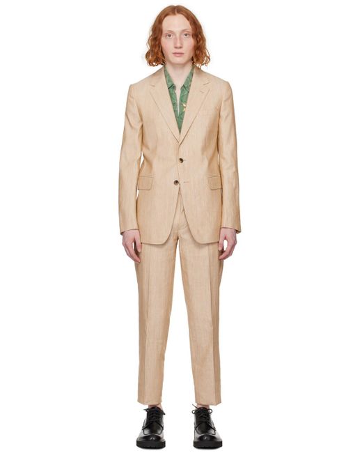 Dries Van Noten Black Tan Notched Suit for men