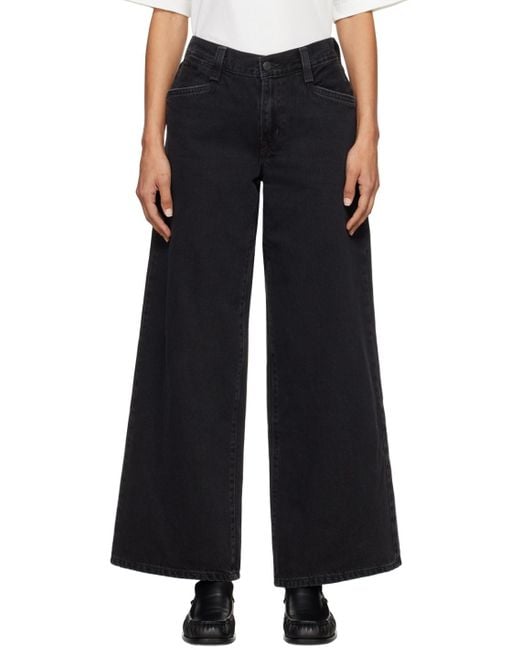 Levi's Black Non-Stretch Wide-Leg Denim Jeans