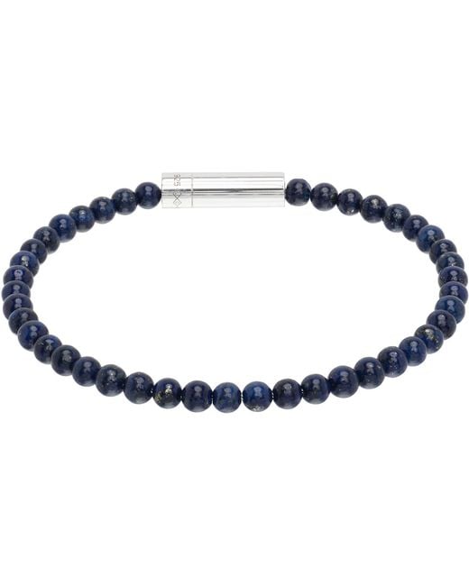 Le Gramme Black 'Le 11G' Lapis Lazuli Beads Bracelet for men