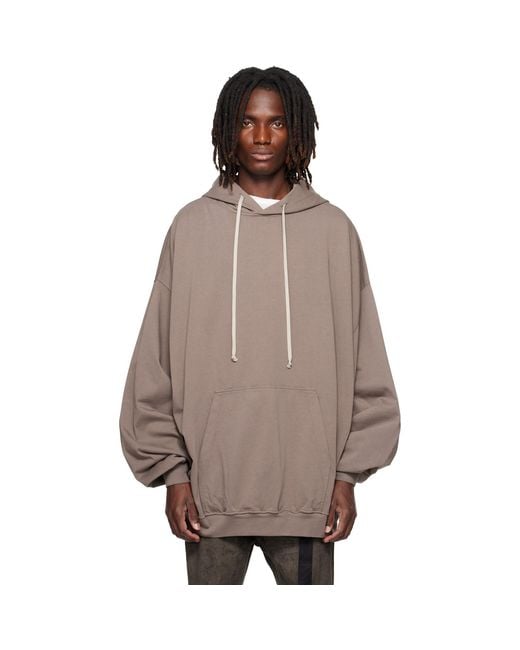 Rick Owens Brown Tower Hun Hoodie for men