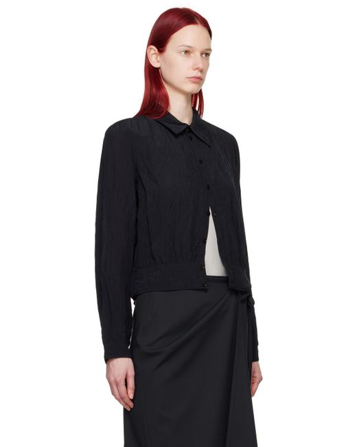 Lemaire Black Gathered Blouse
